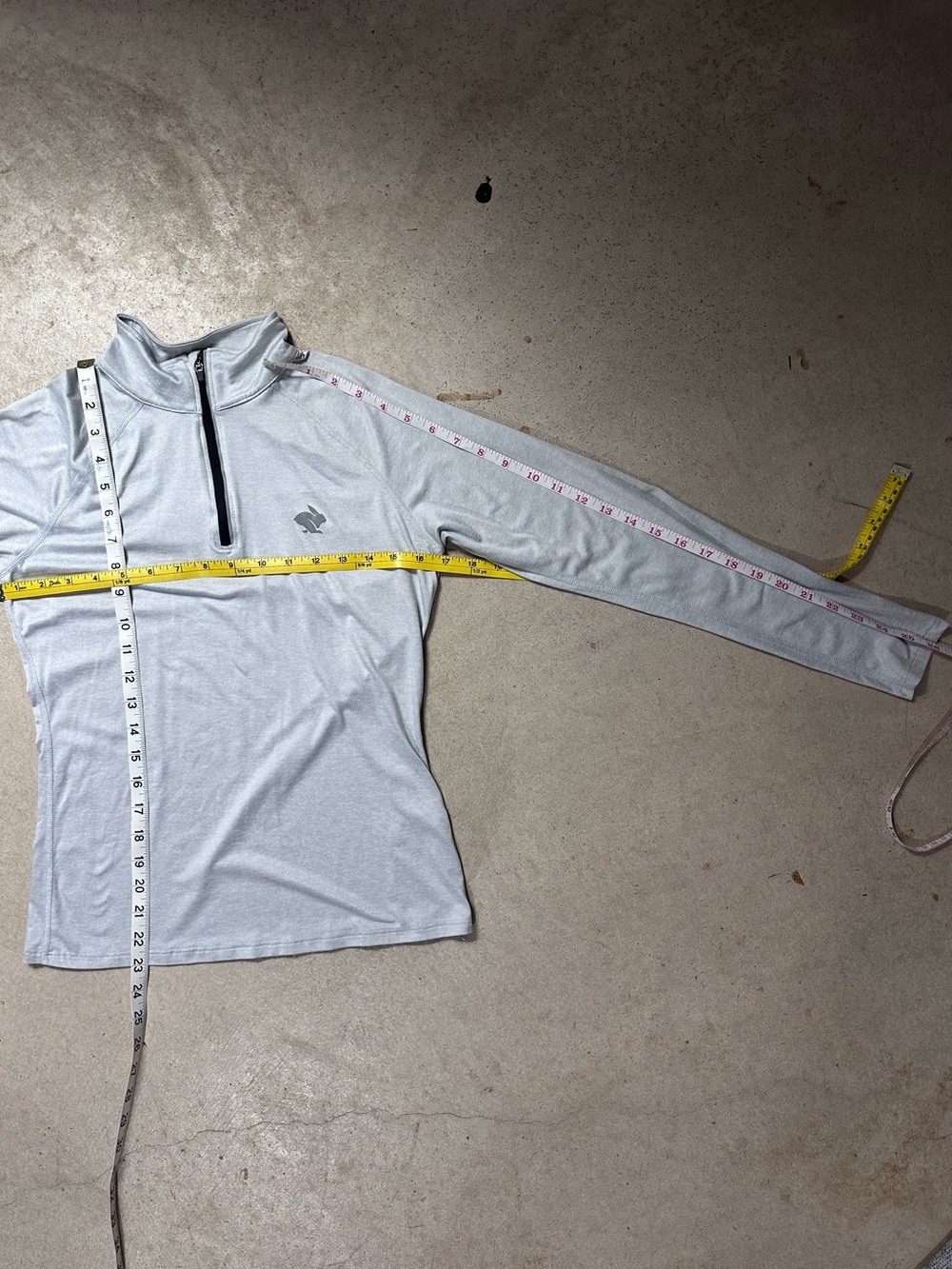 Rabbit Quarter Zip Running Pullover Gray Long Sleeve Athletic Top S - Picture 11 of 16